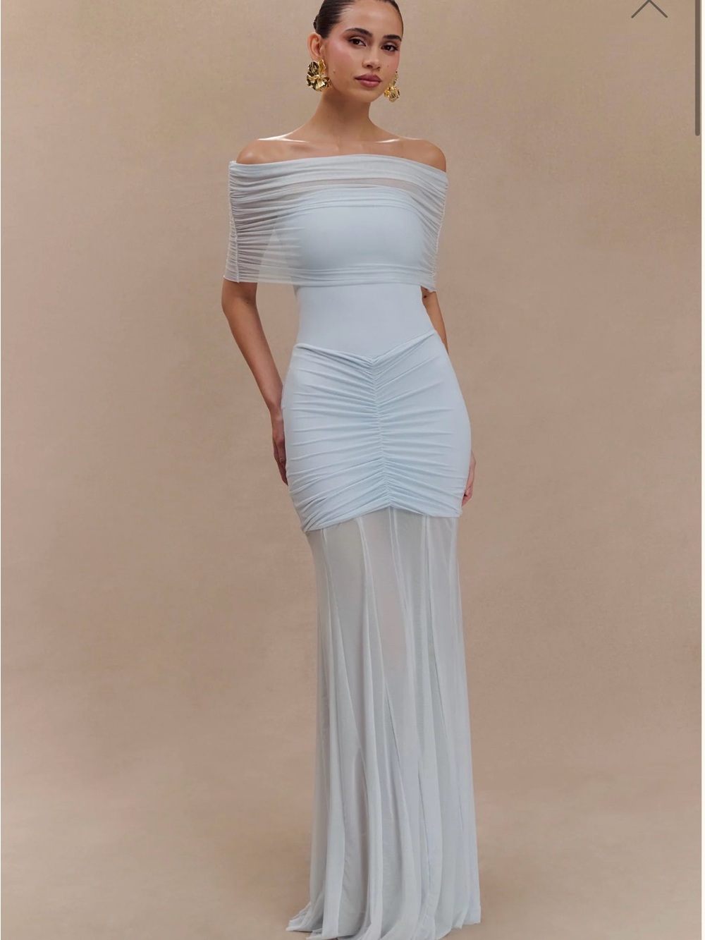 Meshki Off-Shoulder Caspian Mesh Maxi Dress - Picture 3 of 4